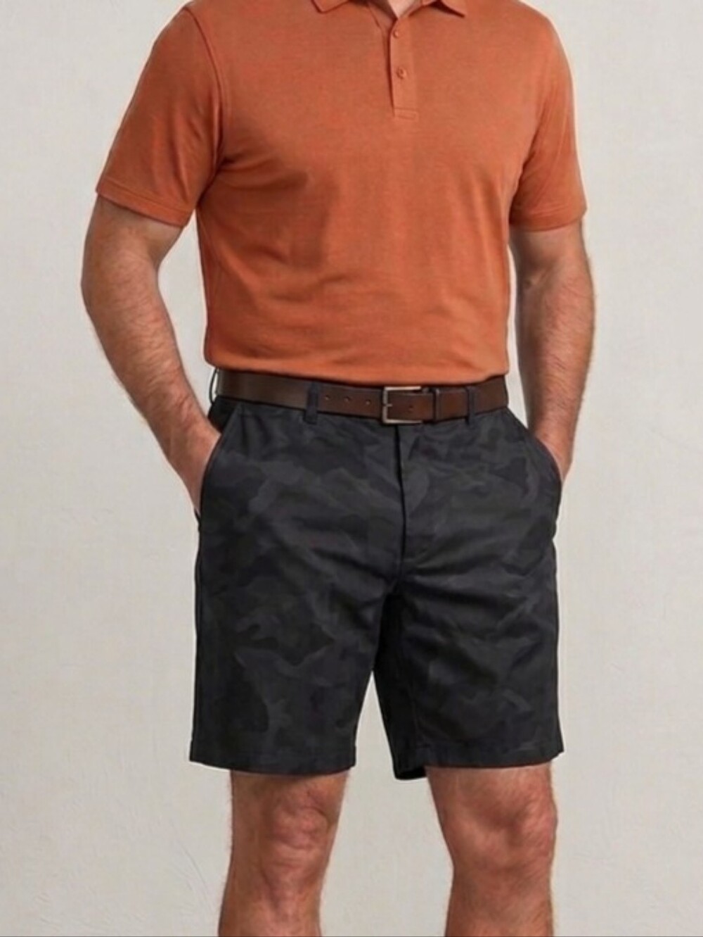 Armani Exchange Shorts Men's Black Camo Lyocell Shorts 9" Inseam NWT